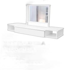 Penteadeira Camarim Suspensa Com Espelho 2 Nichos 1 Gaveta