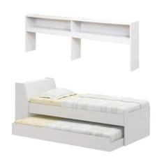 Cama Solteiro Bicama c/ Estante Ditália BB-28-29 Branco Cozy