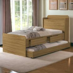 Cama Tamires Baú Freijó com Auxiliar