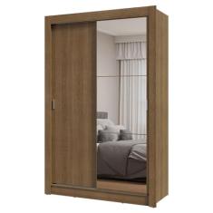 Guarda-roupa Solteiro 2 Portas de Correr com Espelho Rustic Milano Madesa