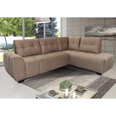 Sofá De Canto 6 Lugares Madri Hellen Estofados Bege