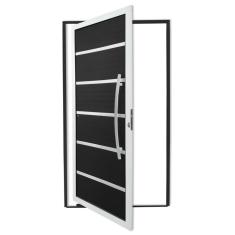 Porta Pivotante Lambril Premium Com Puxador Super 210cm X 120cm Brimak Mix Preto