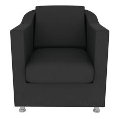 Poltrona Decorativa Tilla Para Sala E Escritório Suede Preto