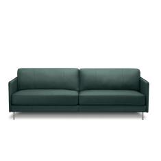 Sofá Decorativo Anthony 3 Lugares Sala De Estar 240cm Pés Em Aço Couro Verde Musgo G88 - Gran Belo