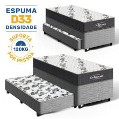 Cama Box com Colchão de Espuma D33 Ortobom Airtech 100 com Auxiliar de