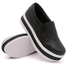 Tênis Slip On Feminino Liso Moda Casual Calce Fácil Linha Conforto Mod