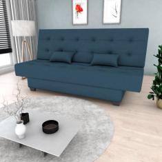 Sofá Cama 3 Lugares Reclinável material sintético Cinza Laila - Matrix