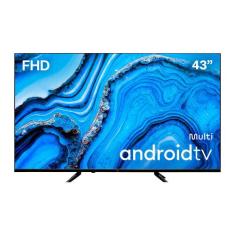 TV TL066M 43 Polegadas Android Smart FHD Multilaser, Preto, Bivolt