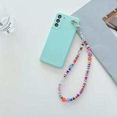 Cadeia de contas com pingente de letra para Samsung Galaxy A51 A52 A71 A50 A72 A42 A32 A22 5G A12 A31 A30S A20 S21 Ultra S20 FE S10 Plus, Azul, Para A72 (4G 5G)