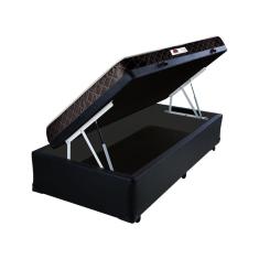 Cama Box Baú Solteiro Colchão Mola Ensacada Belos Sonhos + Box Sintético 61x88x188