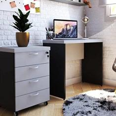 Mesa de Escritório Natus 40mm 100 cm 42 cm Bramov Móveis Preto/cinza Cristal