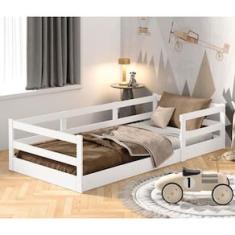 Cama Infantil Barreto Cercadinho Popy com Grade de Proteção - Branco