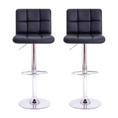 Kit 2 Banquetas Giratórias Gomos Preta Preto