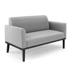 Sofá Namoradeira Base de Madeira Fixa Preto Marisa Suede - D`Rossi