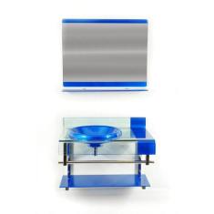 Gabinete De Vidro Para Banheiro Turquia Azul Escuro Ekasa