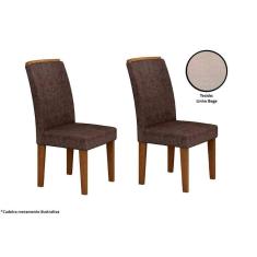 Cadeira Sala De Jantar Lunara Kit 2 Un Imbuia/bege Turim - Rufato