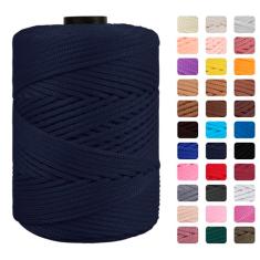 CAMAL Cordão de polipropileno 3 mm 185 jardas fio de poliéster colorido fio de tricô feito à mão fio de macramê 3 mm para sacos de crochê, artesanato DIY, cabides de plantas, projeto de macramê (azul
