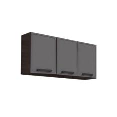 Armário de Cozinha Modulado Estilo 7008 c/ 3 Portas Cinza/Grafite - Be