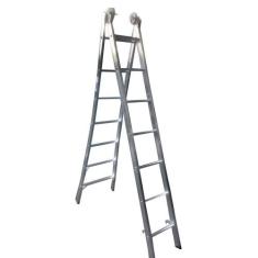 Escada Extensiva Profissional Esticável Dupla 7 Degraus - Alumínio - 5