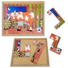 Quebra-Cabeça Animais e Filhotes Vaca Carlu Brinquedos