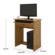 Mesa de Computador Prática com Gaveta cor Freijó - JM Casa dos Moveis 