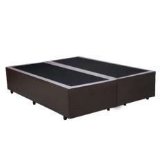 Base Box King Bipartido Santo Box Sintético 40x192x203, Marrom