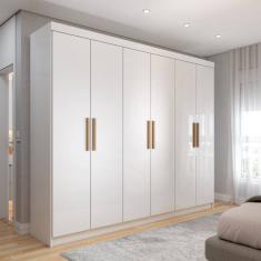 Guarda-Roupa Casal Aurora Radiante 6 Portas 2 Gavetas Branco Neve - Panorama Móveis