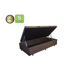 Cama Box Baú Solteiro 88 Bello Box Suede Marrom