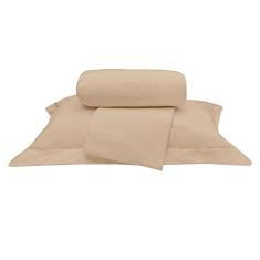 Jogo De Lençol Solteiro 3 Peças 200 Fios 100% Algodão, Caqui, Marina Enxovais