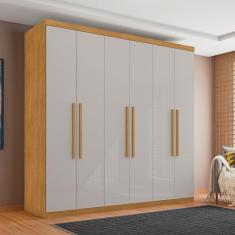 Guarda Roupa 6 Portas E 4 Gavetas Arujá Naturalle Off White