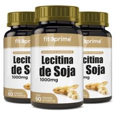 Kit 3 Lecitina De Soja 1000Mg 60 Cápsulas Fitoprime