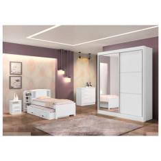 Guarda Roupa Solteiro 2 Portas 3 Gav - Atenas-Branco D`Doro