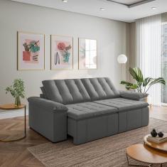 Sofá Cama Retrátil e Reclinável 3 Lugares 260cm Veludo com Molas Palme