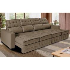 Sofá Retrátil e Reclinável 3,20m Molas Ensacadas e Costura Tripla Cama