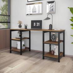 Escrivaninha Mesa Escritório com Innovare 4 Prateleiras 170cm Industri