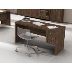 Mesa Escritório com 3 Gavetas ME4113 Nogal - Tecno - Tecno Mobile, Nog