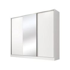 Guarda Roupa Royale Espelho MDF 3 Portas Correr Madesa, Branco