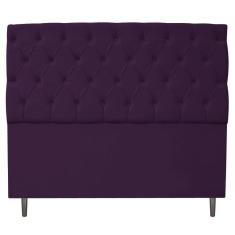 Cabeceira Estofada Liverpool 160cm Queen Suede Roxo Adj