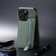 Capa de telefone de couro carteira com zíper para iphone 13 12 mini 11 pro max x xs xr 8 7 6 6 s plus se 2020 bolsa titular capa de cartão, verde, para iphone 6 6 s