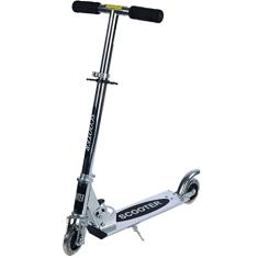 CIE Patinete Cromado Led e Amortecedor Dobrável 3 Rodas com LED Suporte de Apoio até 50 kg 5050A-LX