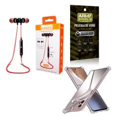 Capinha Motorola E22 + Fone Bluetooth Sport + Película 3D