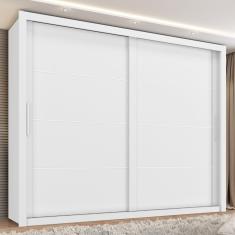 Guarda Roupa Casal 2 Portas de Correr 6 Gavetas Imperador Plus Zanzini - Branco Absoluto