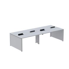 Mesa de Plataforma Dupla para 4 Pessoas Corporativa 150x140/4p Cinza