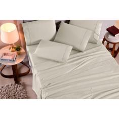 Jogo de lençol king 4 peças palha 100% algodão 200 fios - Paulo cesar
