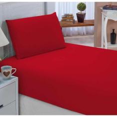 Kit Com 10 Unidades Lençol Solteiro Com Elástico Vermelho - Tuca Casa,