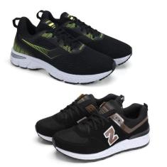 Kit 2 Pares Tênis Masculino Esportivo Cadarço Macio Fitness - Vorax, P