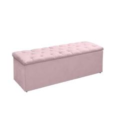 Recamier Baú Para Cama Box King 195cm - Suede - SV DECOR - Vania Decor