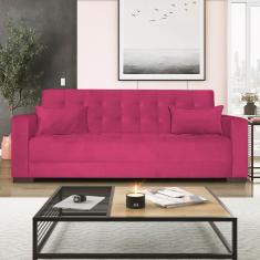 Sofá Cama 3 Lugares Jobim Suede - Amarena Móveis Pink