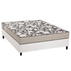 Cama Box Casal: Colchão Espuma Ortobom Physical Ultra Resistente + Base Crc Courano White(138x188)