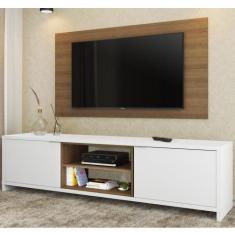 Rack Metz Branco e Painel para TV Rustic Madesa